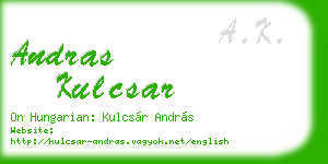 andras kulcsar business card